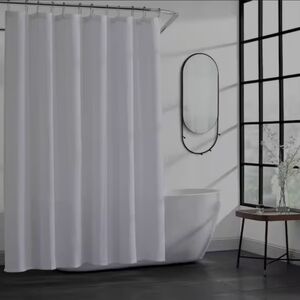 Kenneth Cole Waffle Shower Curtain White Cotton Blend 70x72 1pc